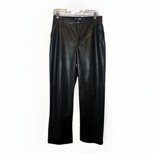 Hollister Women’s Black Faux Leather Stretch Pants Size 28 7R Ultra High-Rise